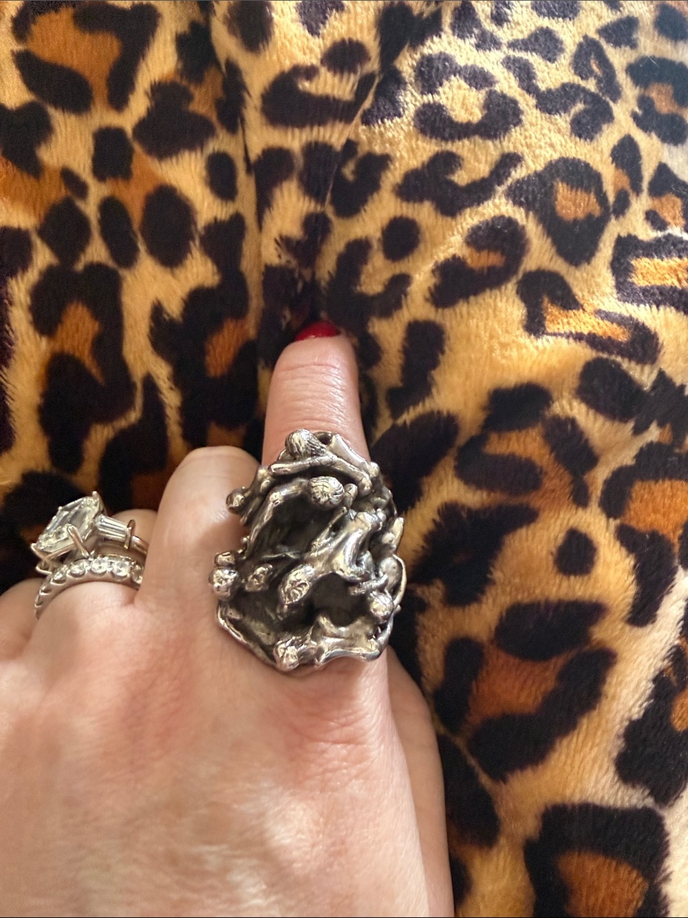 Organic Sculptural Silver Ring- Bold Textured Design